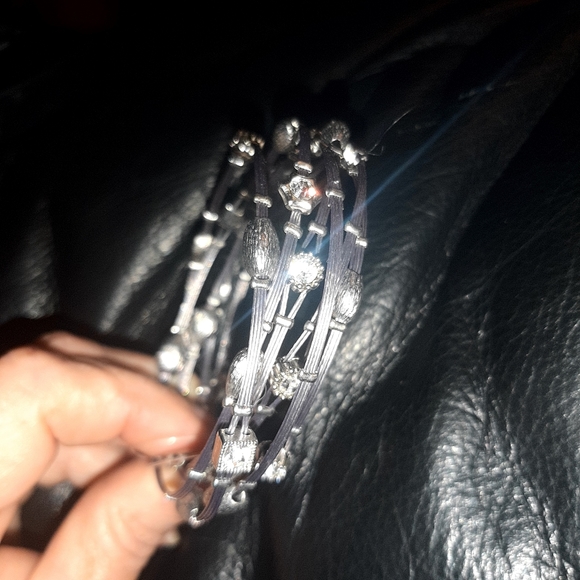 Multiple 4 - Wire & Clear Stone Bracelet 8" Silver - Picture 8 of 8